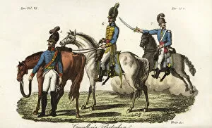 Images Dated 30th July 2019: Uniforms of the Portuguese cavalry, 1800s