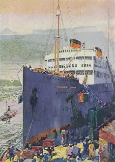 Embarkation Prints: A Union Castle Company Ocean Liner at Cape Town