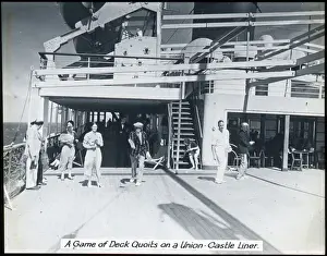 Quoits Prints: Union Castle Liner Deck