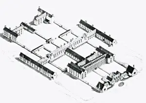 Segregation Prints: Union Workhouse, Limerick, Ireland, perspective view