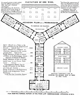 Bridgwater Prints: Union Workhouse Plan by John Bowen