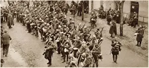 Receive Prints: A unit of General Franco's Nationalist troops lined up to receive their rations