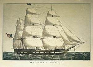 Lithographies Collection: United States, 19th c. Outward Bound, clipper
