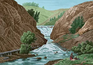Cascade Prints: United States of America. Waterfalls at Mount Ida