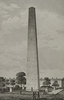 Revolutionary Prints: United States, Boston. The Monument at Bunker Hill