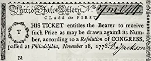 Lottery Prints: United States. Lottery ticket, 1776