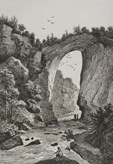Rochelles Prints: United States. Natural bridge in Virginia - Milbert