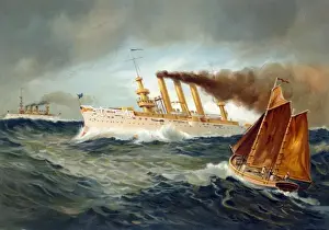United States Navy First Class Cruisers New York and Brookly