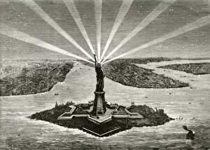 Images Dated 14th November 2013: United States. New York. Statue of Liberty. Engraving