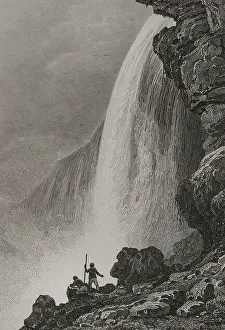 Cascade Prints: United States. Niagara Falls. Engraving by Van der Burgh