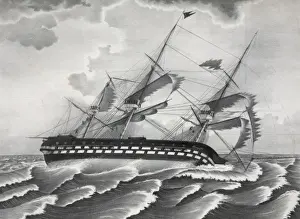 Delaware Prints: The United States ship of the line Delaware