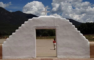Adobe Gallery: United States. Taos Pueblo. Arched entrance to the St Jerome