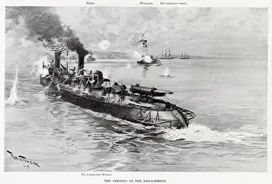 Winslow Prints: The United States torpedo-boat Winslow in action off Cardenas Date: 1898