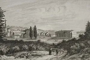 Rochelles Prints: United States. View of Saratoga city - Milbert
