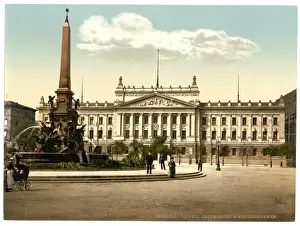 University and Mendebrunnen, Leipsig (i. e. Leipzig), Saxony