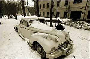 Mood Prints: Unknown car with child in Moscow street