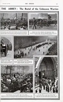 Armistice Prints: Unknown Warrior procession going to Westminster Abbey 1920