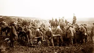 Unloading Prints: Unloading ammunition, Le Sars-Pys Road, March 1917