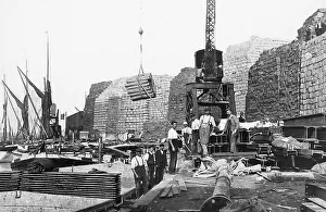 Pulp Prints: Unloading pulp, London docks, early 1900s