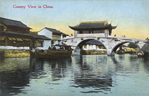 Images Dated 8th February 2016: An unspecified country town (and Bridge) in China