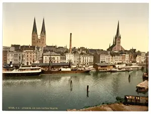 Lubeck Prints: The Unter Trave, near Holsenthor, Lubeck, Germany