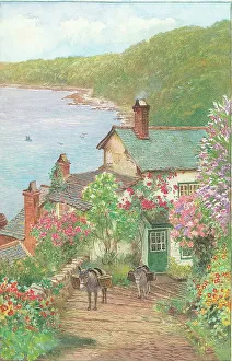 The J Salmon Archive Collection Prints: Up-a-Long, Rose Cottage, Down-a-Long, from a painting