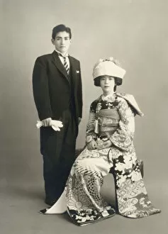 New Items from the Grenville Collins Collection Gallery: Upper Class Japanese Couple - Wedding Photograph