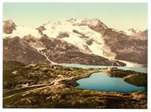 Hospice Prints: Upper Engadine, Bernina Hospice and Cambrena Glacier, Grison