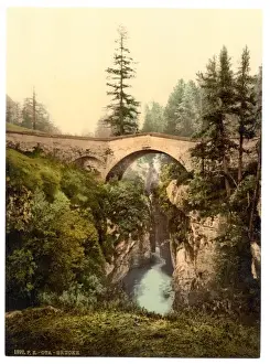 Grisons Prints: Upper Engadine, Ota Bridge, Grisons, Switzerland