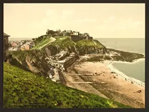 Granville Prints: Upper town and beach, Granville, France