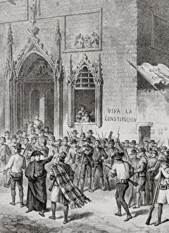 Uprising in Valencia, to defend the Spanish Constitution of