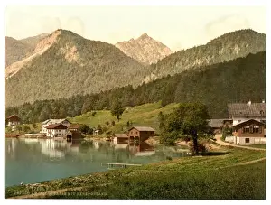 Urfeld on Walchensee with Herzogstand, Upper Bavaria, German