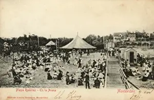 Uruguayan Prints: Uruguay - Montevideo - Ramirez Beach and arena
