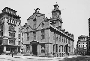 Pre 1900 Prints: USA Boston Old State House pre-1900