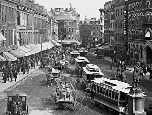 Pre 1900 Prints: USA Boston Scollay Square pre-1900