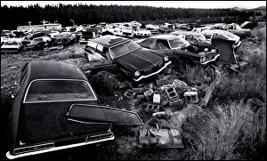 Colorado Prints: USA - Cars in scrap yard Colorado