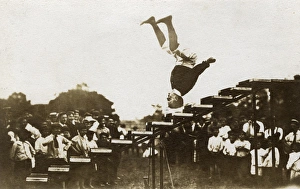 USA - A showman who walked on his head - descending steps USA - A showman who walked on his head - descending steps