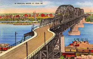 Freight Prints: USA - St. Louis, Missouri - Municipal Bridge
