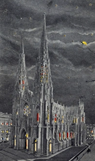 Images Dated 3rd August 2016: USA - St. Patricks Cathedral, New York - Nightime