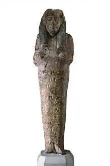 Inscriptions Prints: Ushabti with inscriptions. 1554 BC. Polychrome