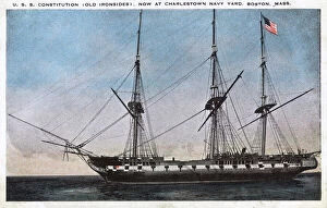 Mast Collection: USS Constitution, Old Ironsides, US frigate