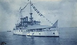 USS Ohio, American battleship at anchor, Virginia, USA