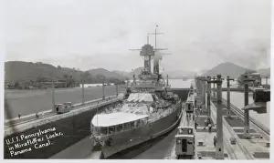 Battleships Prints: USS Pennsylvania, American battleship, Panama Canal