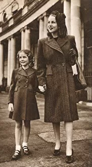 Utility coats for mother and daughter, 1947