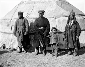 Population Prints: A Uyghur family and tent