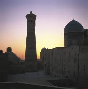 Sun Set Prints: UZBEKISTAN. BUKHARA. Bukhara. Minaret and Kalyan