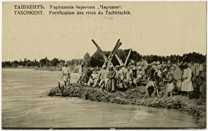 Images Dated 22nd April 2016: Uzbekistan - Tashkent - Building Riverside Fortifications