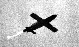 Flames Collection: V-1 Flying Bomb in flight; Second World War, 1944