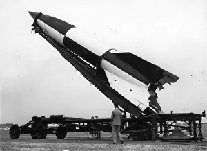 A V-2 rocket on display
