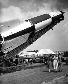 A V-2 rocket on display